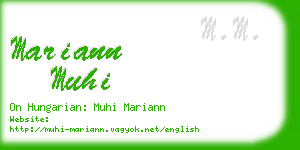 mariann muhi business card